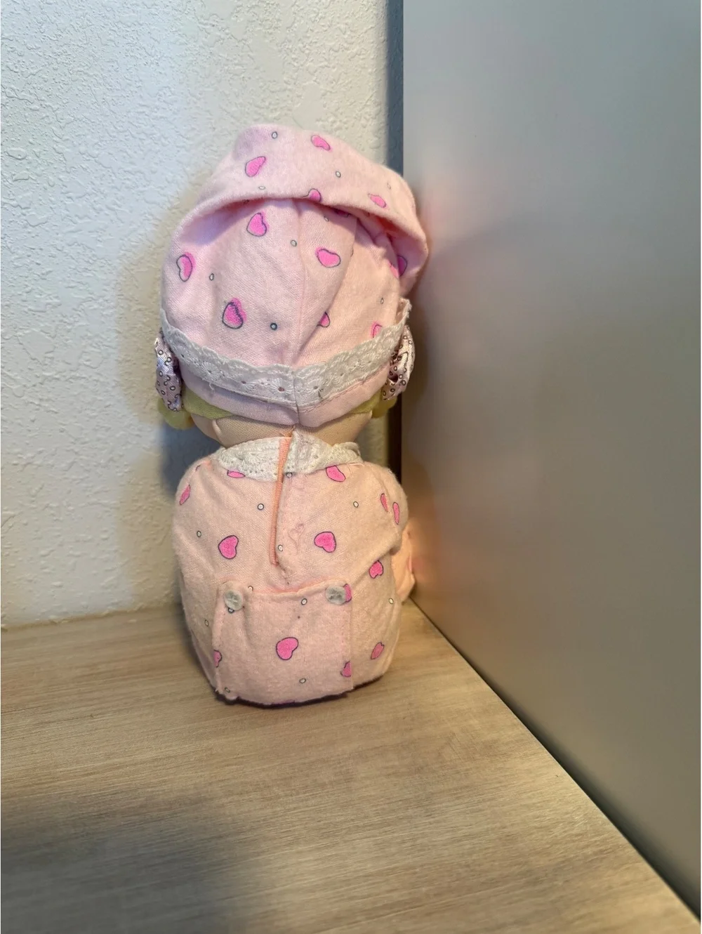Precious Moments Plush Prayer Doll with Pink Heart Pajamas and Nightcap+Sound